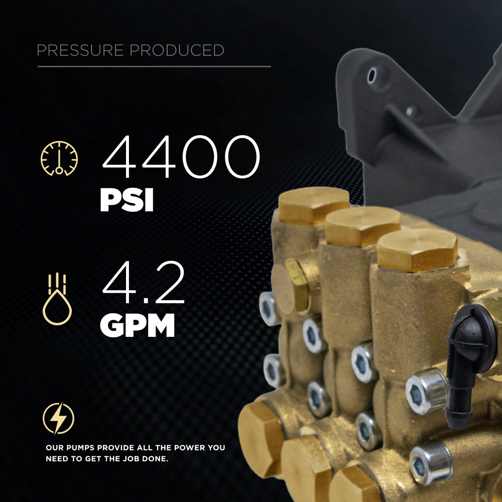 Centurion P4+ Direct Drive Triplex 4400 PSI 4.2 GPM Pressure Washer Bare Pump – 85.120.142B
