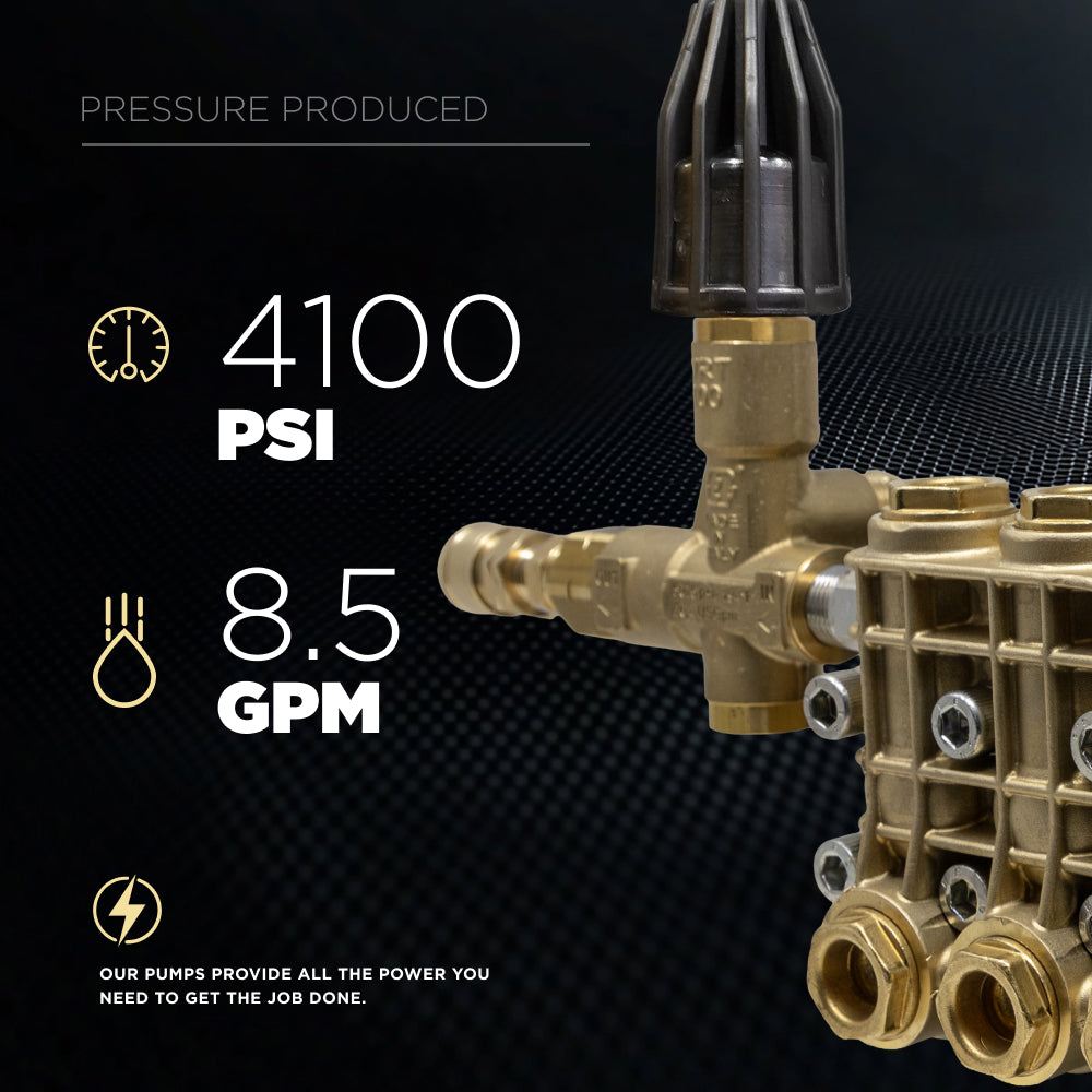 Centurion P10 Belt Drive Triplex 4100 PSI 8.5 GPM Pressure Washer Bare Pump – 85.120.171B
