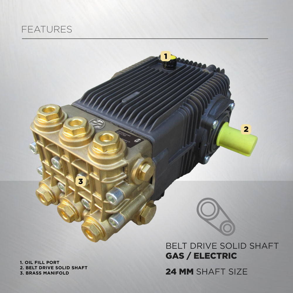 Centurion P11 Belt Drive Triplex 5100 PSI 5.2 GPM Pressure Washer Bare Pump – 85.120.159B