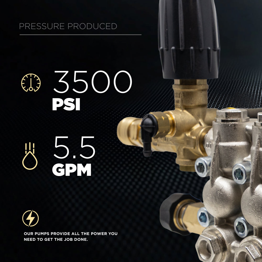 Centurion P8 Belt Drive Triplex 3500 PSI 5.5 GPM Pressure Washer Bare Pump – 85.120.190B